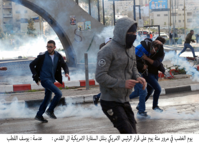 Young men in clashes with the Occupation Forces