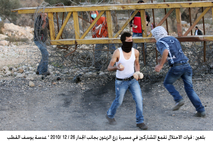 Young men in clashes with the Occupation Forces
