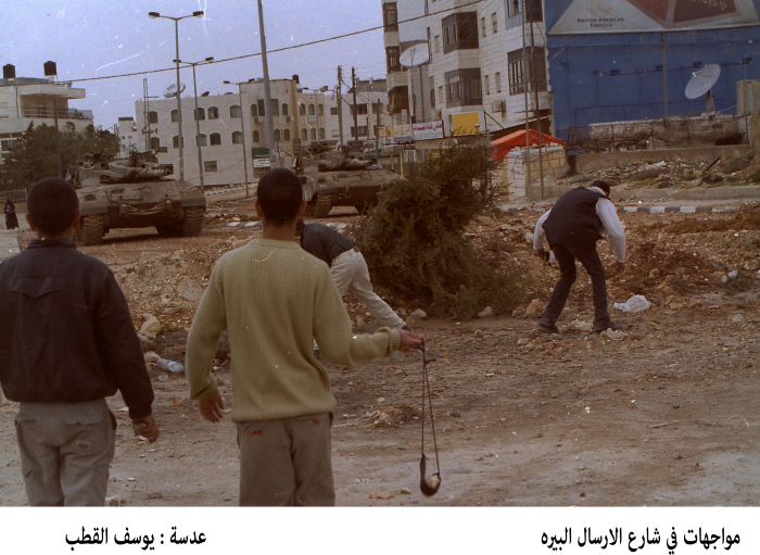 Young men in clashes with the Occupation Forces