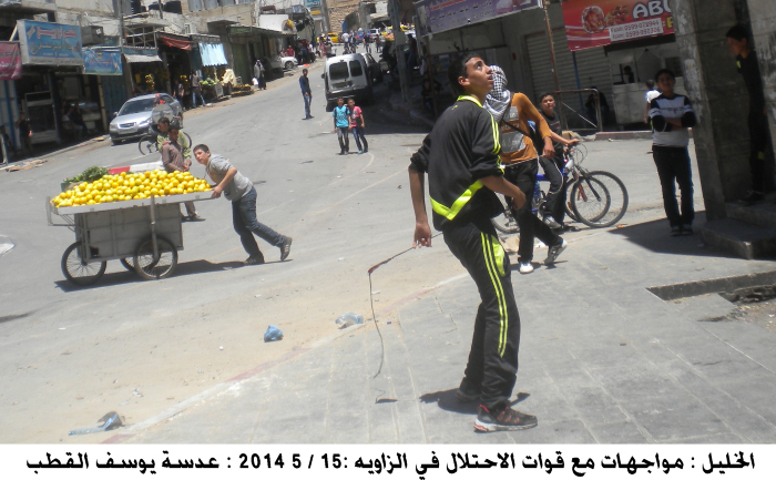 Young men in clashes with the Occupation Forces