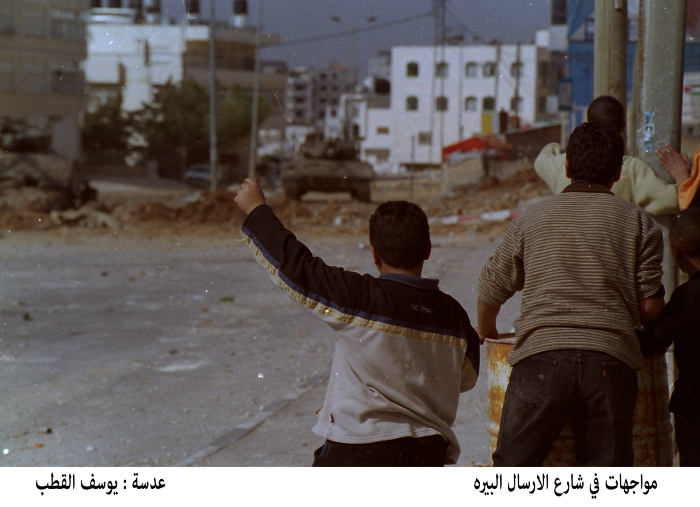 Young men in clashes with the Occupation Forces