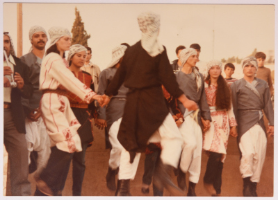 El-Funoun Palestinian Popular Dance Troupe at the College of Nursing in Al - Bireh.