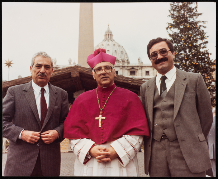 Tawfiq Zayyad Accompanied by a Patriarch in Rome