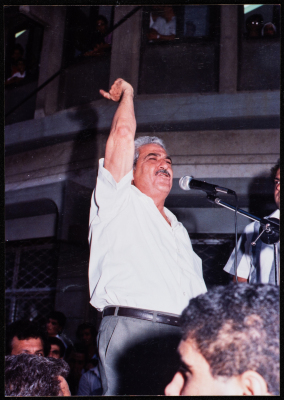Tawfiq Zayyad Delivering a Speech at a Demonstration in the City of Nazareth