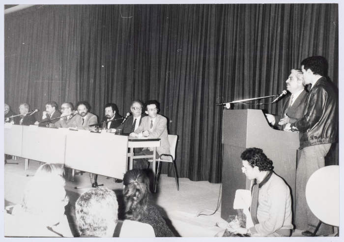 Tawfiq Zayyad Giving a Lecture outside of Palestine