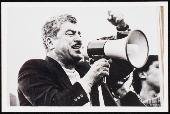 Tawfiq Zayyad Delivering a Speech on Earth Day