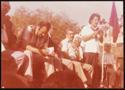 Tawfiq Zayyad Giving a Speech at a Demonstration in the Palestinian Lands Occupied in 1948
