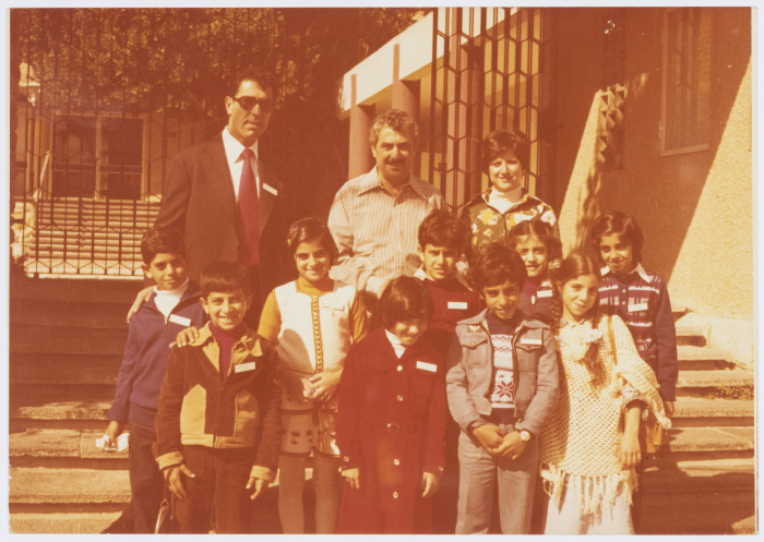 Tawfiq Zayyad with a Group of Children in the City of Nazareth