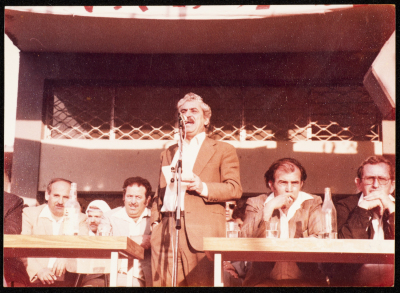 Tawfiq Zayyad Delivering a Speech on a National Occasion