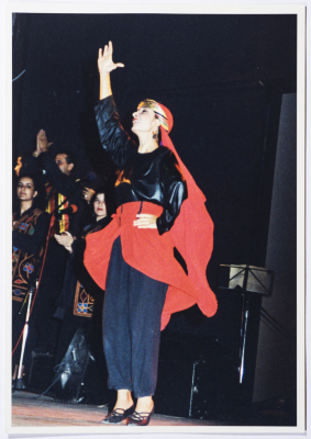 El-Funoun Palestinian Popular Dance Troupe at the Old Campus of Birzeit University Presentss the "Marj bin Amer"