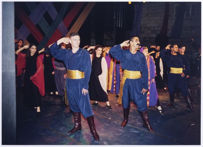 لمحة من عرض الفنون الشعبية ضمن مهرجان فلسطين الدولي في جامعة بيرزيت