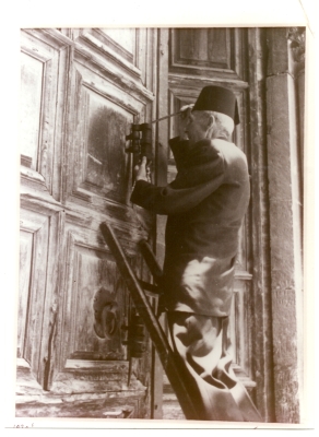 Opening the Doors of the Church of the Holy Sepulchre, 1930