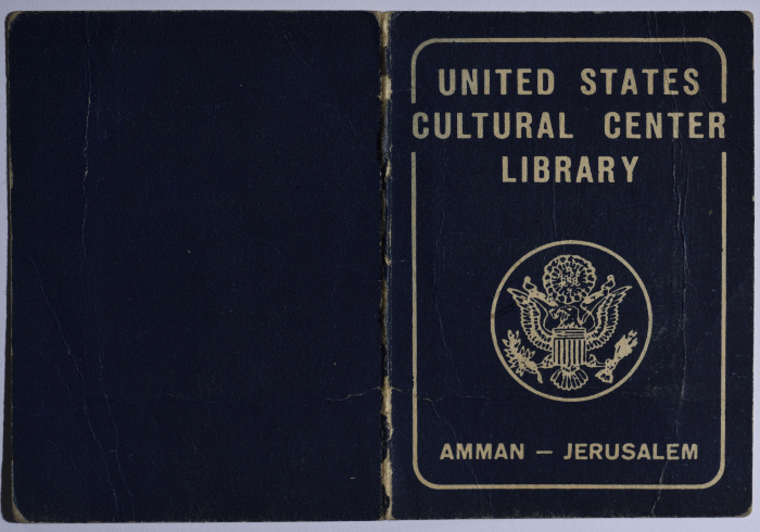 Omar al-Qasim's Membership Card for the US Cultural Center Library, Jerusalem, 10 July 1963