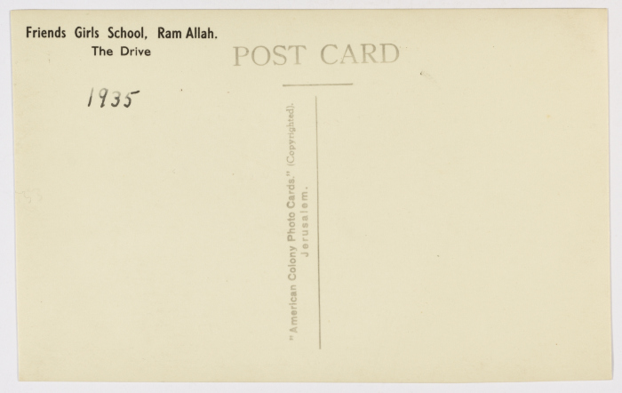 A Postcard Issued by the Friends School
