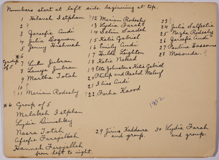 حائط معلق عليه مجموعة صور تعرض تاريخ مدرسة الفرندز عام 1892