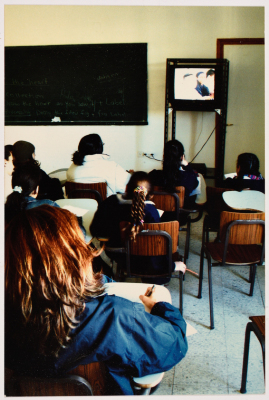 A Group of Students while Watching a Movie 