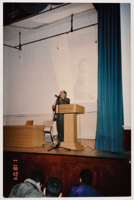 A Man Standing on a Stage 
