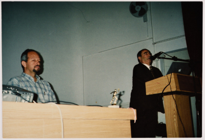 Two Men while Handing the Awards 