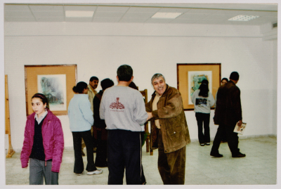 A Group of Students at an Art Exhibition 