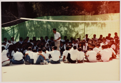 A Group of Students in a Stadium
