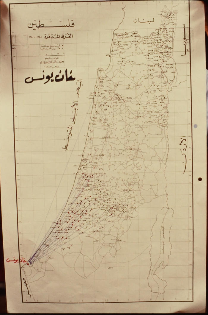 خارطة اللجوء إلى خان يونس