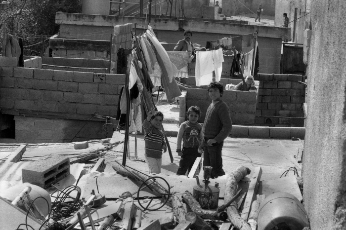 Children from the Abu Libdeh Family on their Home's Roof, al-Amari Camp, 1988
