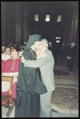 Tawfiq Zayyad Accompanied by Hilarion Capucci in Rome
