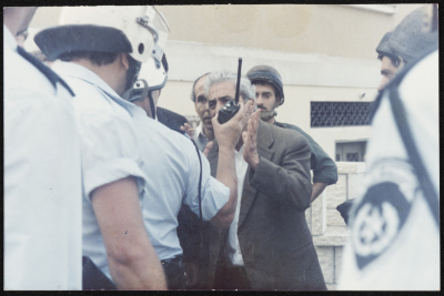 Tawfiq Zayyad at a Protest in Taybeh Village