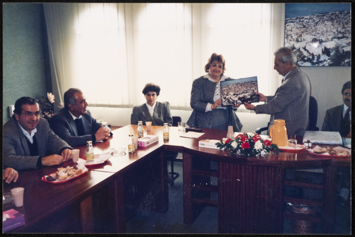 Tawfiq Zayyad Accompanied by Rudina Jaraisy, President of the Histadrut Women's Organization