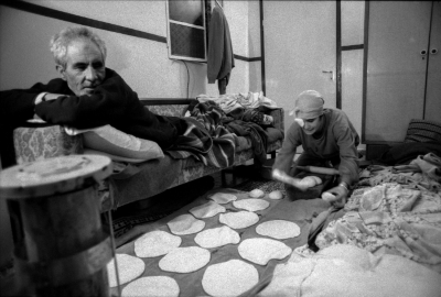 A Woman Making Bread During Curfew, al-Amari Camp, 1988