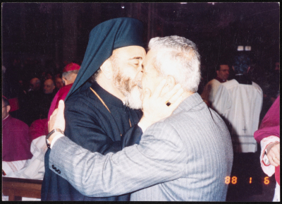 Tawfiq Zayyad Accompanied by Hilarion Capucci in Rome