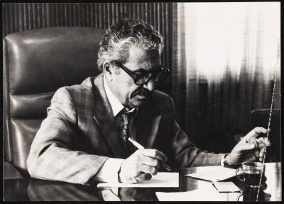 Tawfiq Zayyad in His Office at Nazareth Municipality