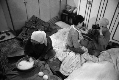 The Abu Libdeh Family During Curfew, al-Amari Camp, 1988
