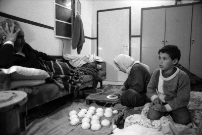 The Abu Libdeh Family During Curfew, al-Amari Camp, 1988
