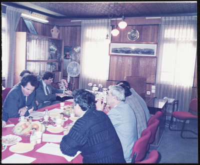 Tawfiq Zayyad Welcoming a Delegation Visiting Nazareth Municipality 