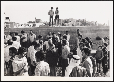 Tawfiq Zayyad at the Opening of a Water Tank in Nazareth