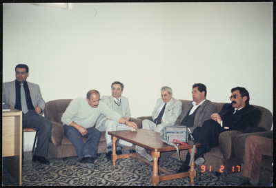 Tawfiq Zayyad during a Meeting Regarding Sending Aid to the West Bank during the First intifada