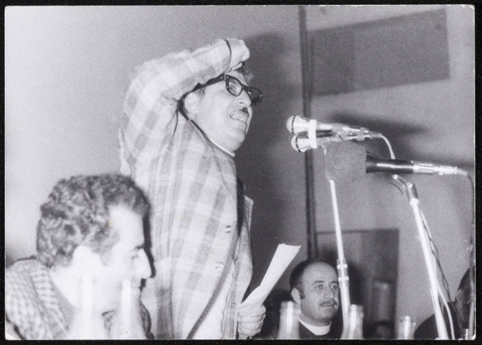 Tawfiq Zayyadat a Public Meeting in Nazareth, the 1970s