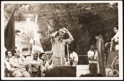 Tawfiq Zayyad Giving a Speech at a Demonstration in Nazareth