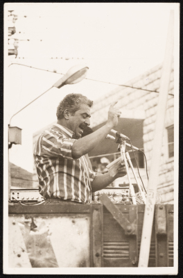 Tawfiq Zayyad Giving a Speech at a Demonstration in Nazareth