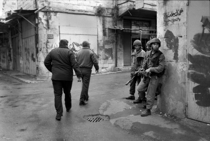 Friday after the great prayer, Israeli army  invade the streets Nablus Old city 1988
