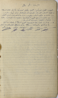 محضر اجتماع للهيئة الإدارية للجمعية التعاونية لعصر الزيتون في سلفيت، 31 أيار 1980