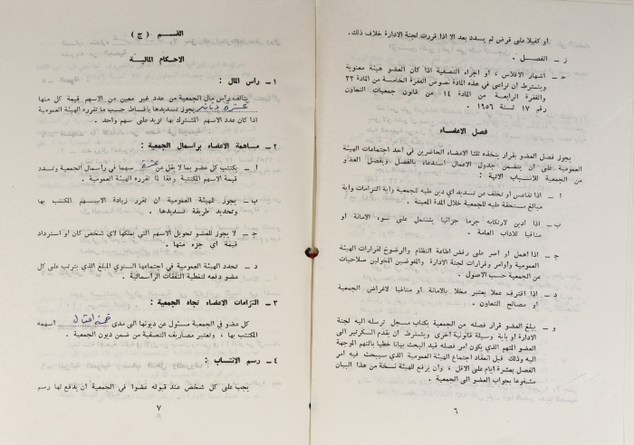 The Model Bylaws of the Olive Pressing and Marketing Cooperatives, 20 April 1981
