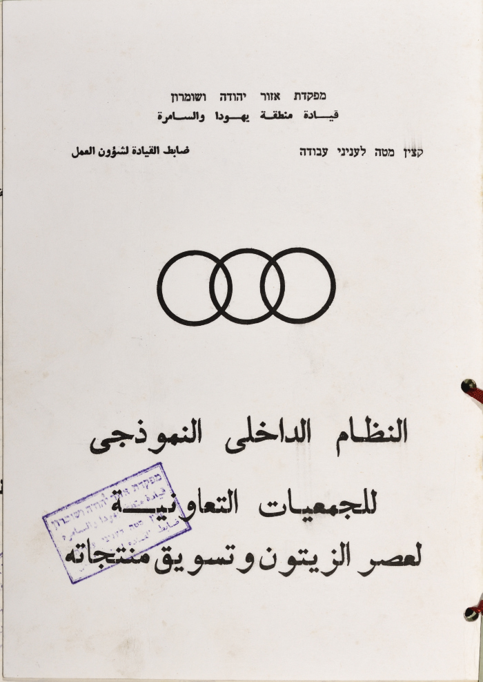 The Model Bylaws of the Olive Pressing and Marketing Cooperatives, 20 April 1981