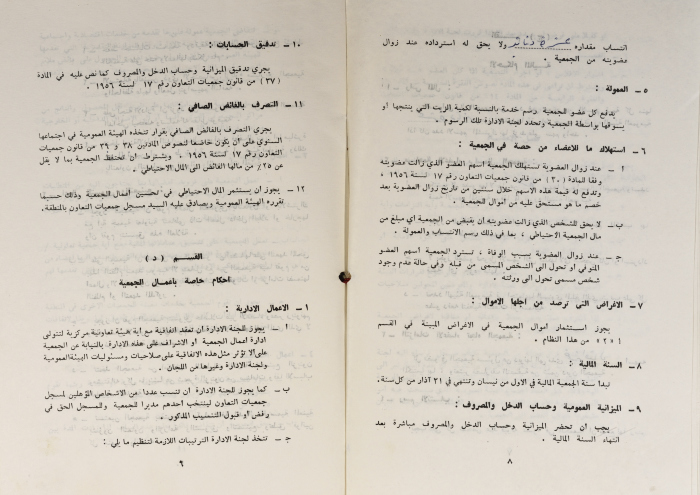 The Model Bylaws of the Olive Pressing and Marketing Cooperatives, 20 April 1981