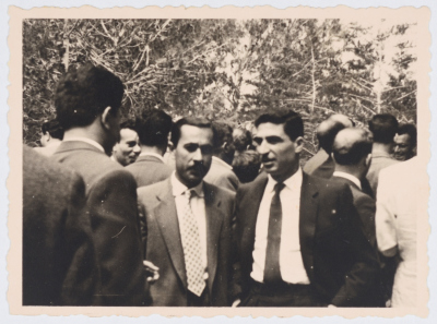 Tawfiq Zayyad during the Memorial Service of Hanna Abu Hanna on April 1960