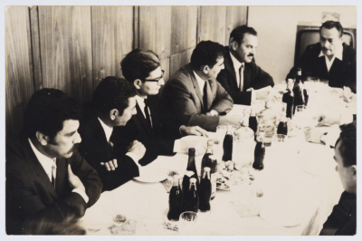 Tawfiq Zayyad during a Meeting with a Foreign Delegation