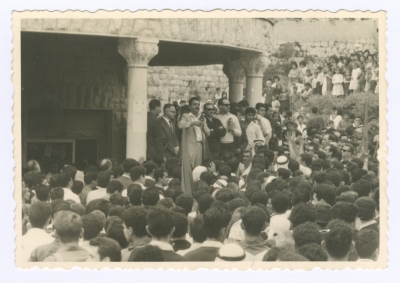 Emile Habibi during a march in Nazareth
