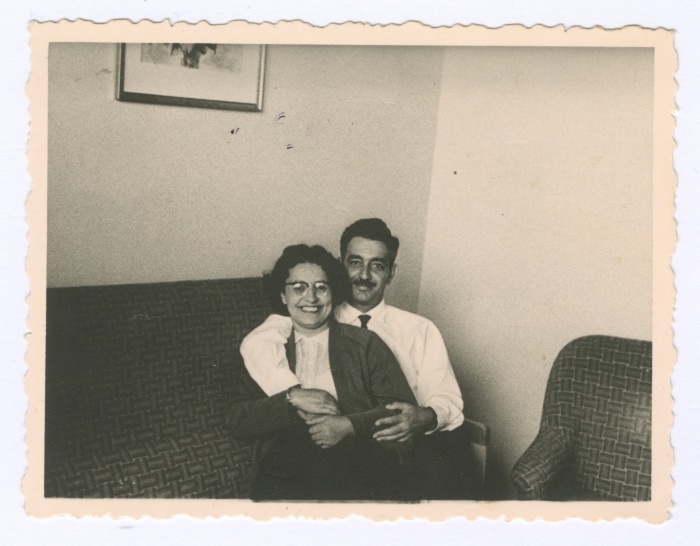 Emile Habibi with his wife in Moscow