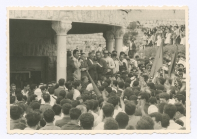 A Photo of Emile Habibi in a protest near Mary